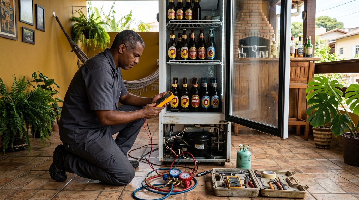 Conserto de placa eletrônica de cervejeira no Guanandi, Campo Grande‑MS