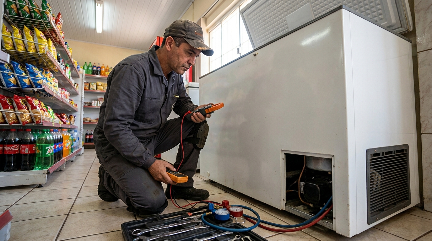 Conserto de placa eletrônica de freezer no Centro, Campo Grande‑MS