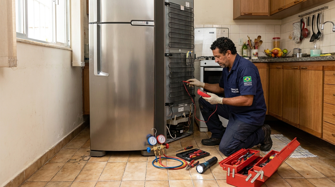 Técnico de conserto de geladeira em residência em Campo Grande‑MS
